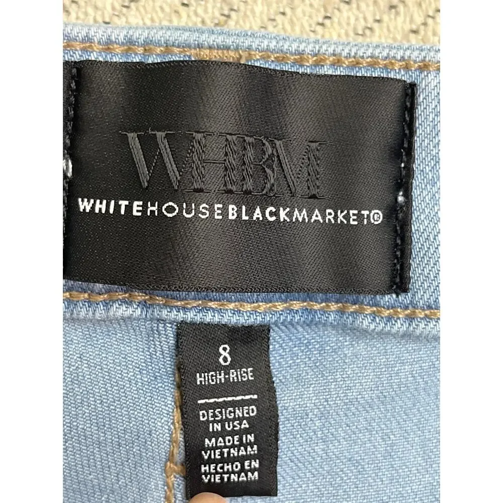 White House Black Market High-Rise Wide Leg Cuff Cropped Jean, size 8 - Picture 9 of 16